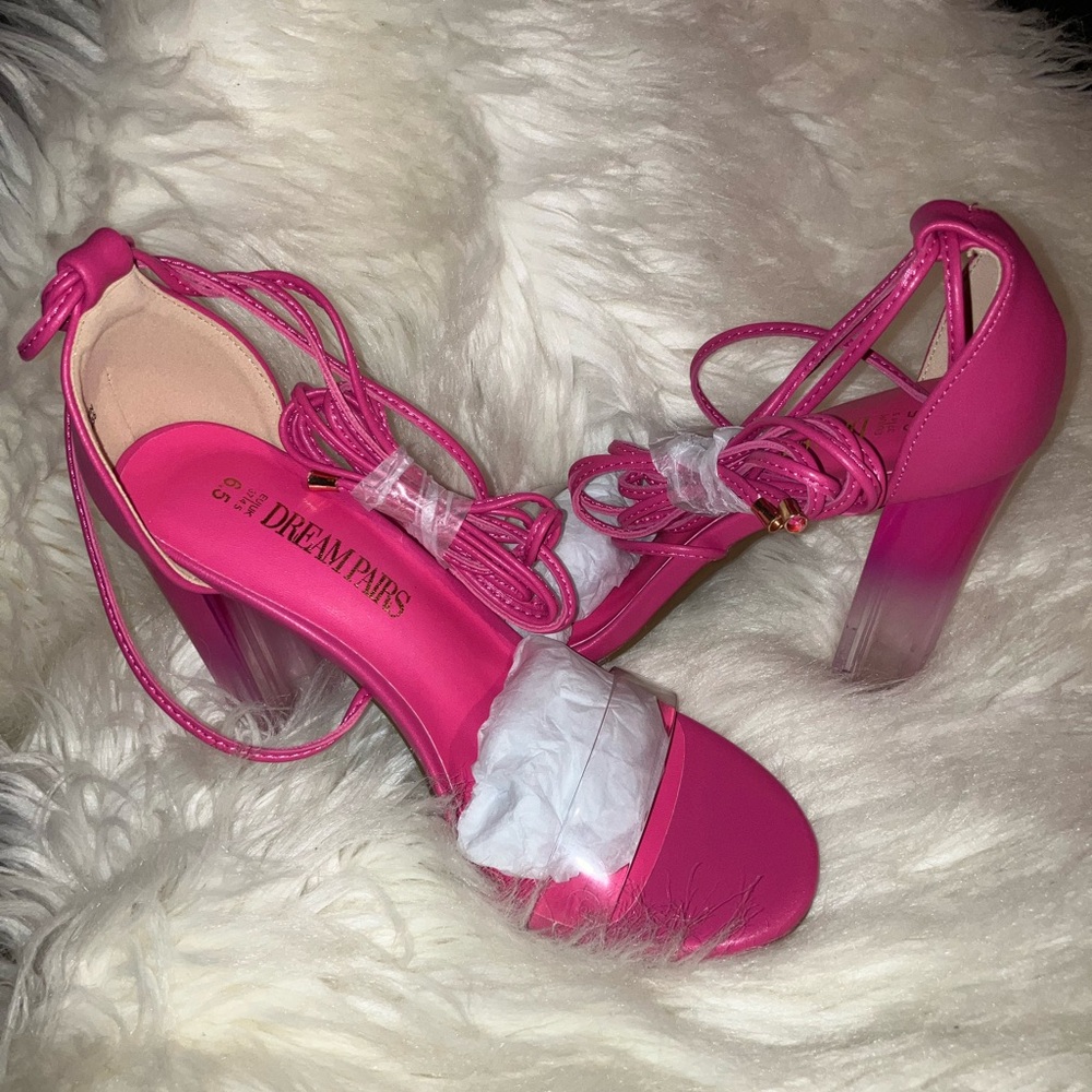 Lace Up Transparent Heel Sandal - Picture 6 of 11